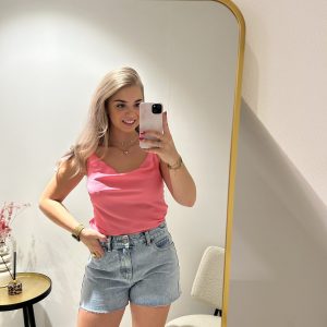 Satijnen Top Roze