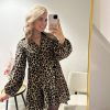 Leopard Blouse Dress