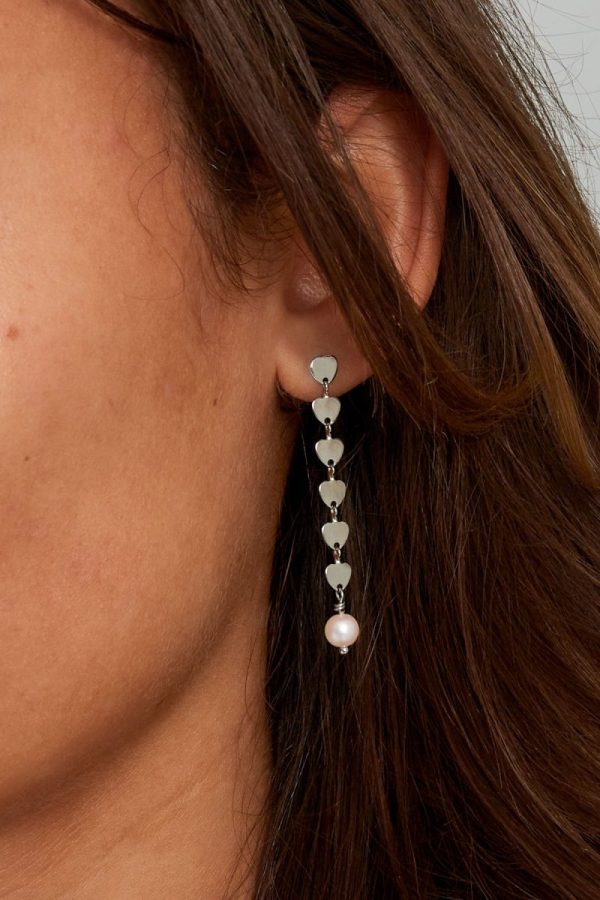 Heart Pearl Oorbel - Goud - Afbeelding 2