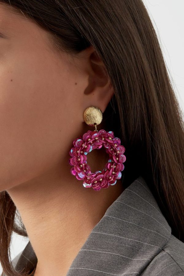 Sequin Spark Oorbellen - Roze