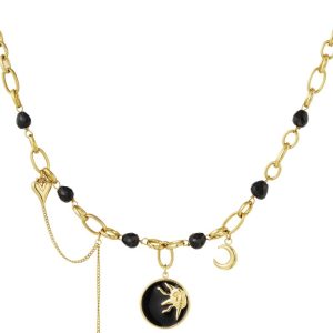 Solar Nights Ketting - Zwart/Goud