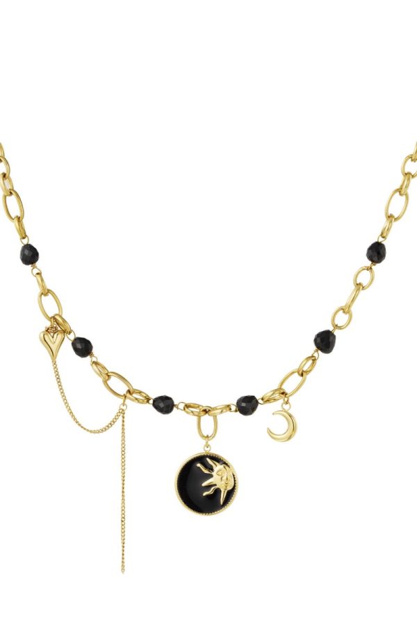 Solar Nights Ketting - Zwart/Goud