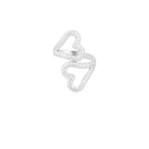 Double Heart Ring - Zilver