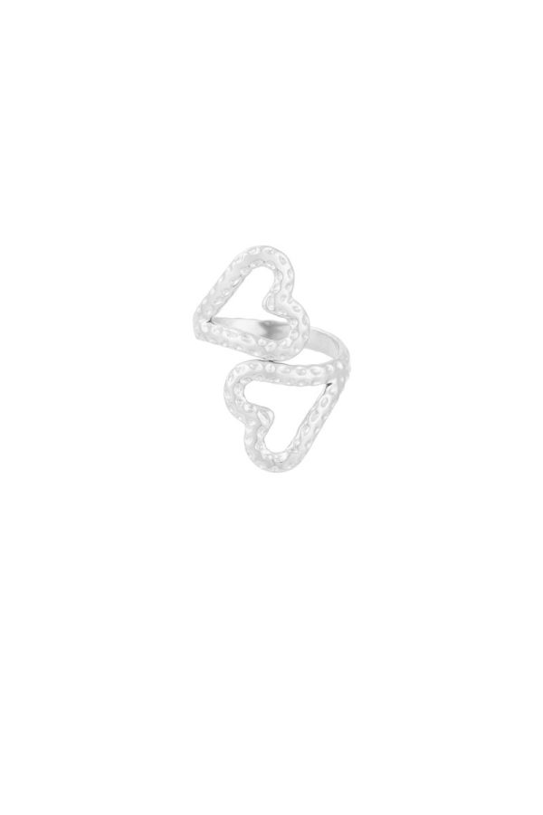 Double Heart Ring - Zilver