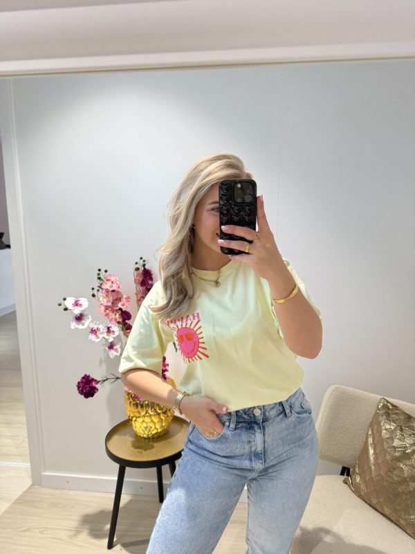 Happy T-shirt - Geel - Afbeelding 2