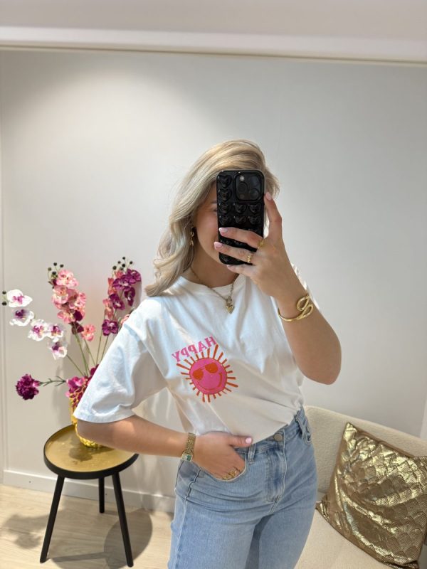 Happy T-shirt - Wit