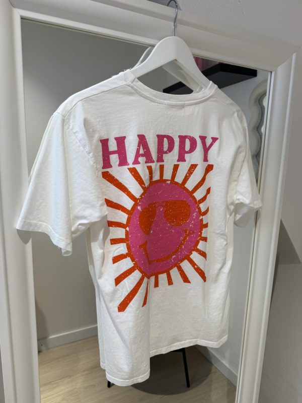 Happy T-shirt - Wit - Afbeelding 3