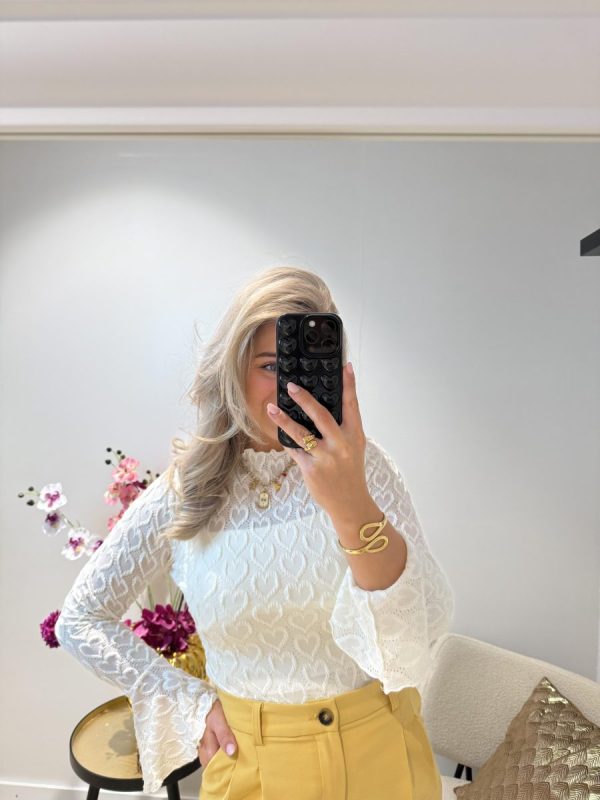 Lace Heart Top - Ecru - Afbeelding 3