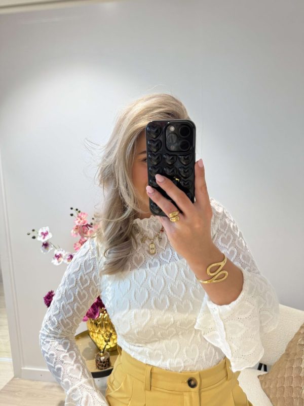 Lace Heart Top - Ecru - Afbeelding 2