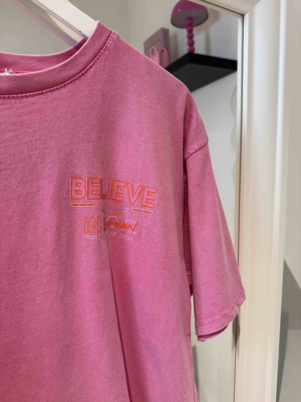 Believe T-shirt - Roze - Afbeelding 4