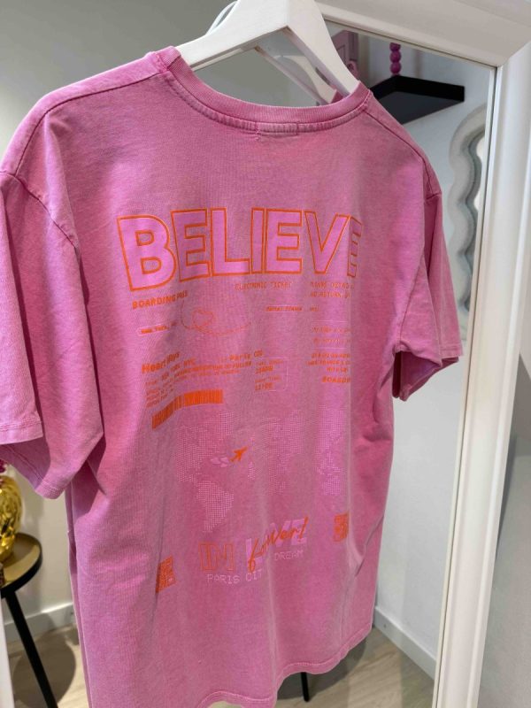 Believe T-shirt - Roze - Afbeelding 5