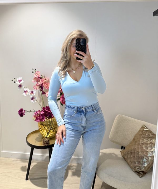 V-hals Body - Blauw - Afbeelding 2