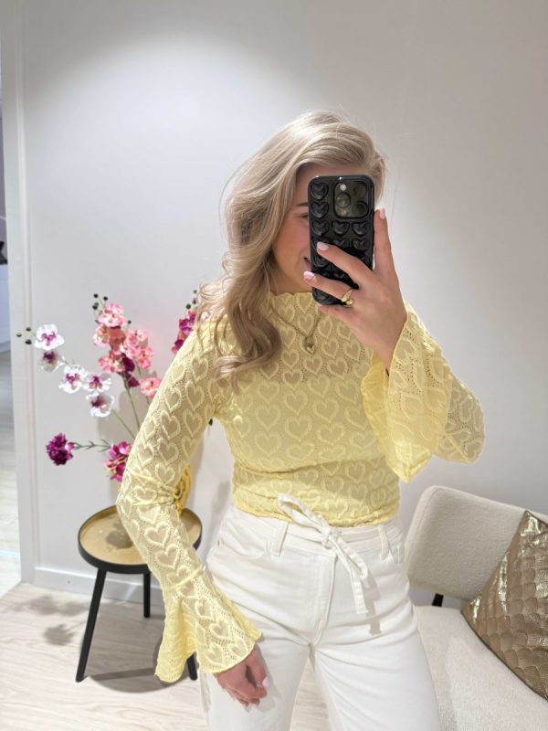 Bente Wide Leg Strik Jeans Wit - Redial - Afbeelding 2