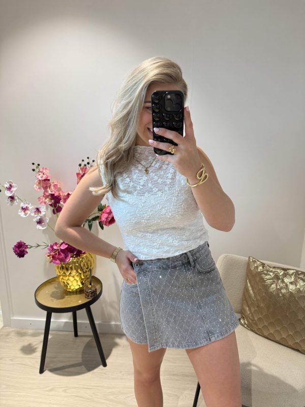 Elin Lace Top Shortsleeve - Wit - Afbeelding 2