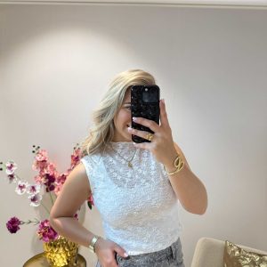 Elin Lace Top Shortsleeve - Wit
