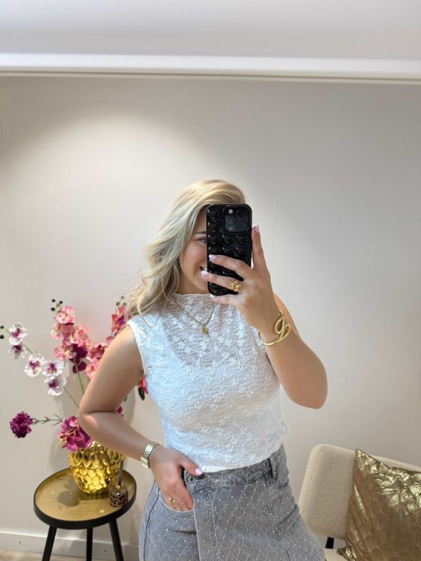 Elin Lace Top Shortsleeve - Wit