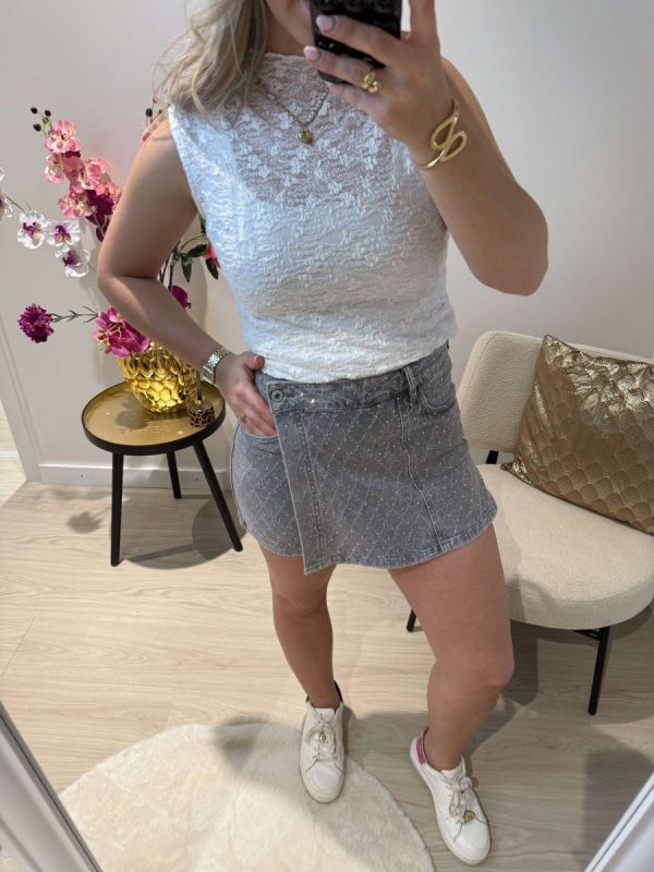 Elin Lace Top Shortsleeve - Wit - Afbeelding 3