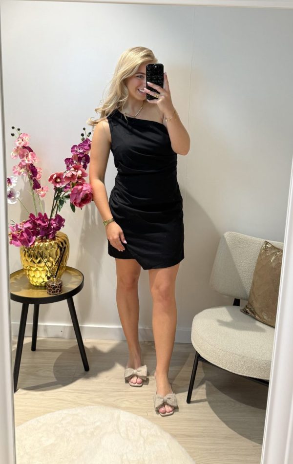 Bibi One Shoulder Dress - Zwart - Afbeelding 2