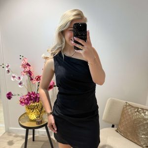 Bibi One Shoulder Dress - Zwart