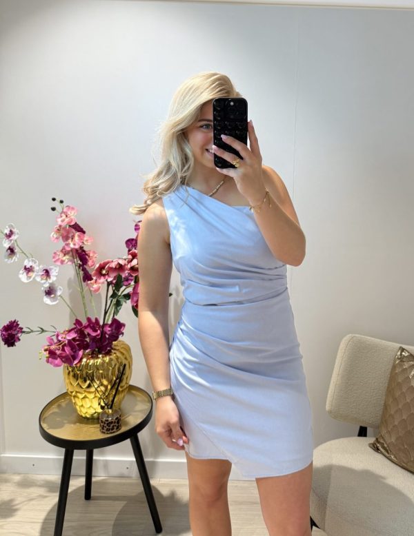 Bibi One Shoulder Dress - Blauw