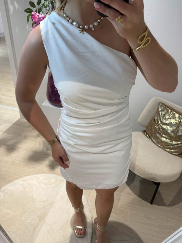 Bibi One Shoulder Dress - Wit - Afbeelding 2