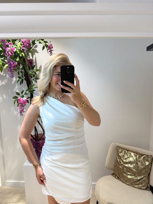 Bibi One Shoulder Dress - Wit - Afbeelding 3