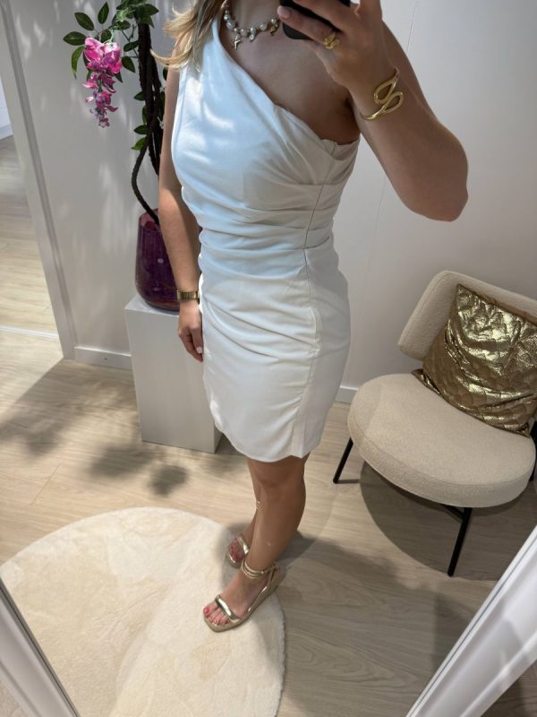 Bibi One Shoulder Dress - Wit - Afbeelding 5