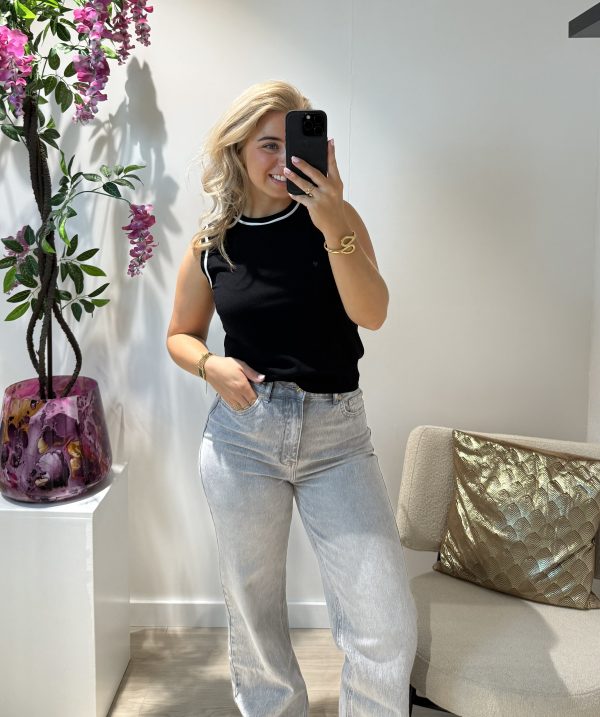 Mila Wide Leg Jeans - Grijs - Queen Hearts - Afbeelding 4