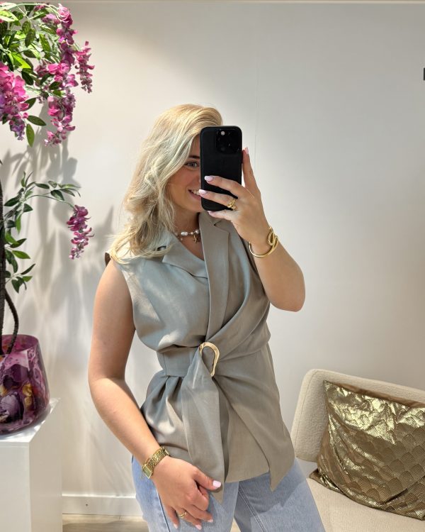 Noor Gilet - Taupe - Afbeelding 5