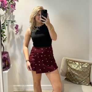 Lizzy Stud Skort - Bordeaux