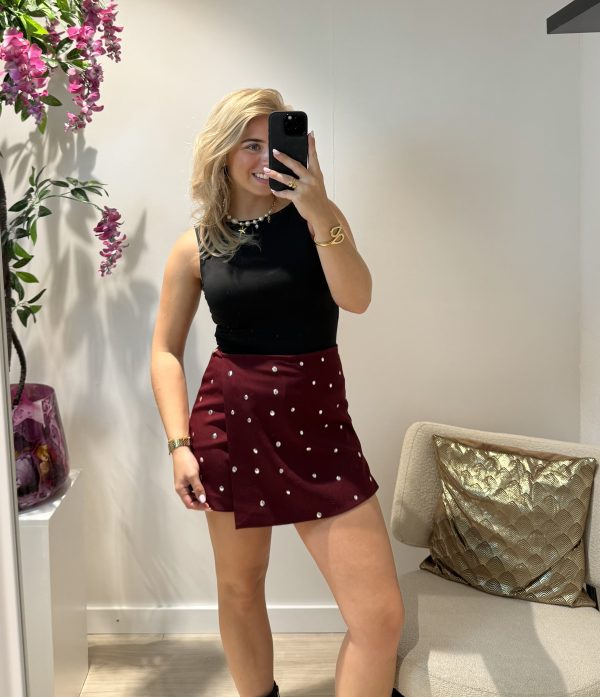 Lizzy Stud Skort - Bordeaux