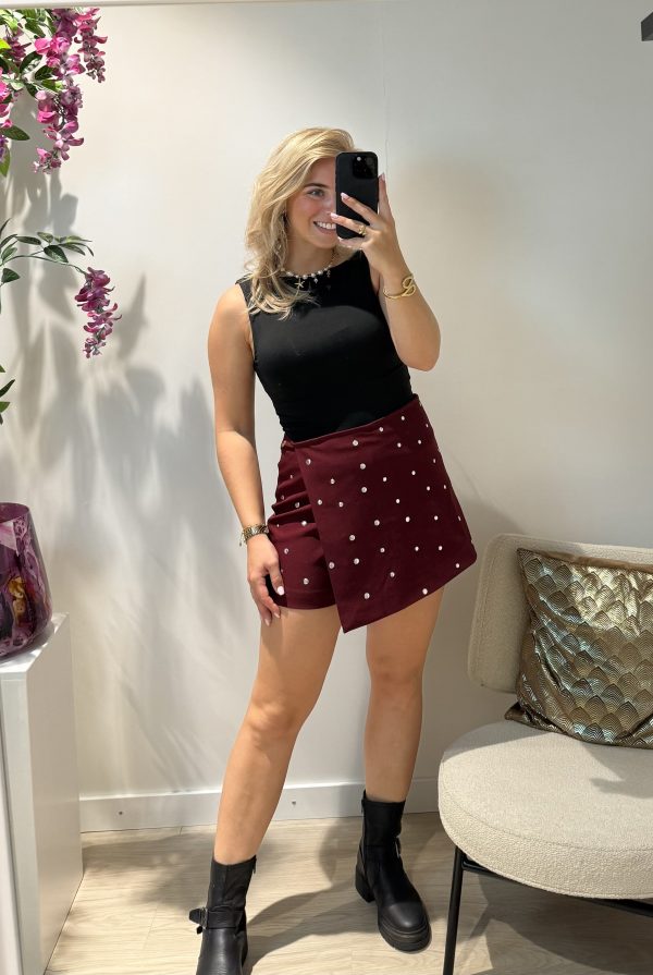Lizzy Stud Skort - Bordeaux - Afbeelding 2