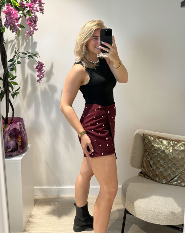 Lizzy Stud Skort - Bordeaux - Afbeelding 4