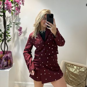 Lizzy Stud Blazer - Bordeaux