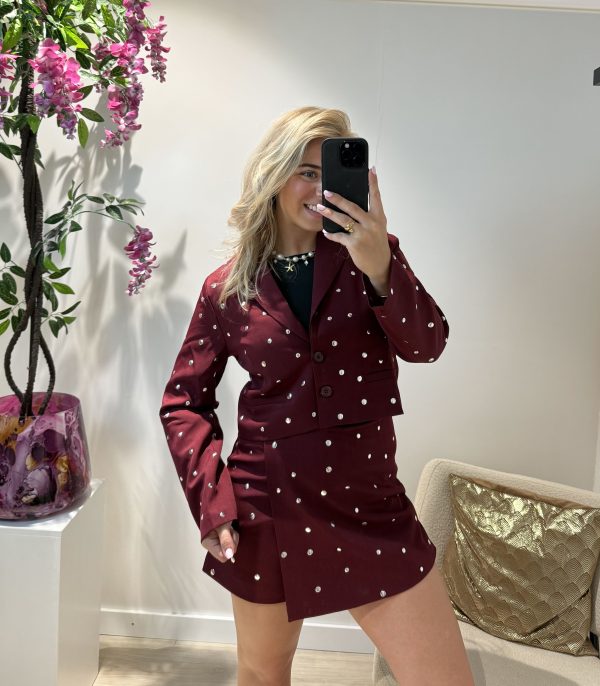 Lizzy Stud Blazer - Bordeaux