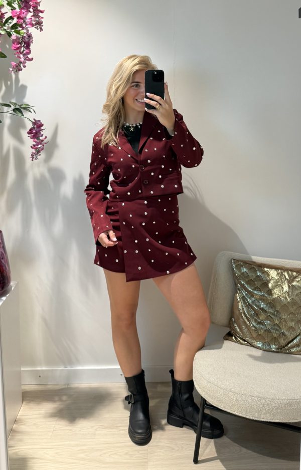 Lizzy Stud Skort - Bordeaux - Afbeelding 7